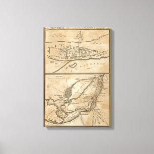 Lienzo Plan de Montreal, con un mapa de las islas