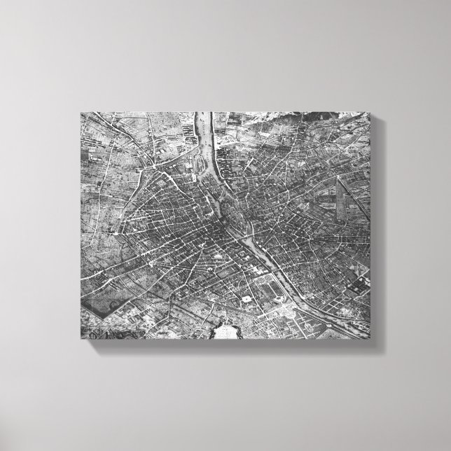 Lienzo Plan de París, conocido como el "Plan de Turgot" (Anverso)