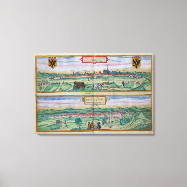 Lienzo Plan de Viena y Buda, de 'Civitates Orbi (Anverso)