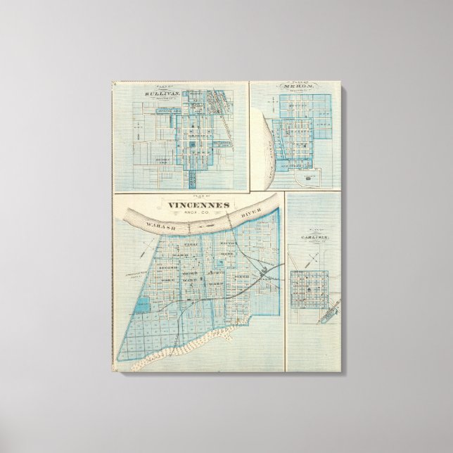 Lienzo Plan de Vincennes, Knox Co con Sullivan (Anverso)
