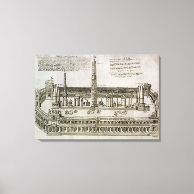 Lienzo Plan del Circo Máximo, Roma, grabado por el (Anverso)