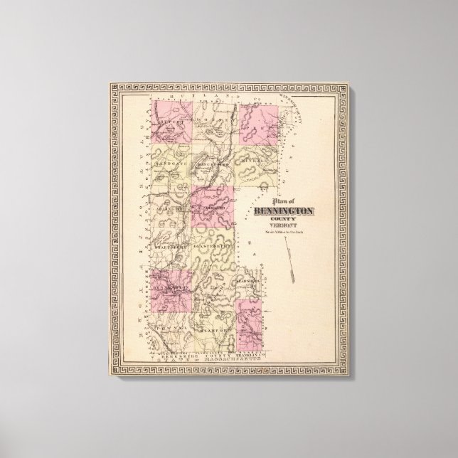 Lienzo Plan del condado de Bennington, Vermont (Anverso)
