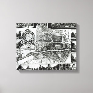 Lienzo Plan del jardín y vista de las casas en Chisw