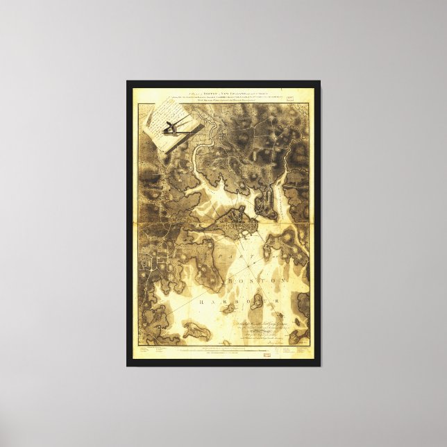 Lienzo Plan del Mapa de Boston de Henry Pelham (1775-1776 (Anverso)