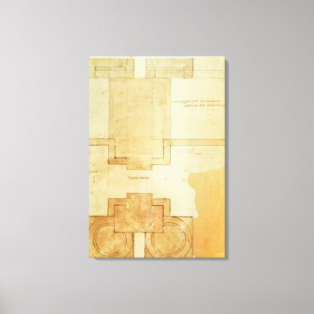Lienzo Plan del tambor de la cúpula de la Iglesia (Anverso)