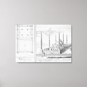 Lienzo Plan y vista de la mezquita azul (1609-16),