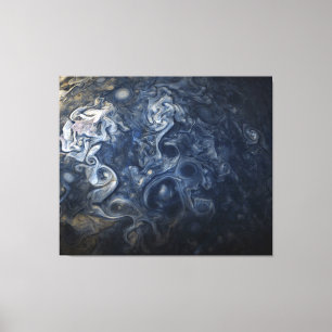 Lienzo Planet Jupiter Blues Blue White Juno Cam Swirling