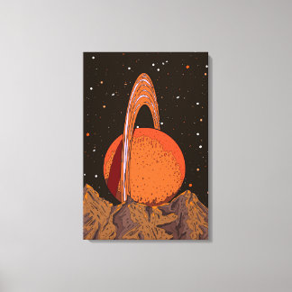 Lienzo Planeta de ciencia ficción naranja