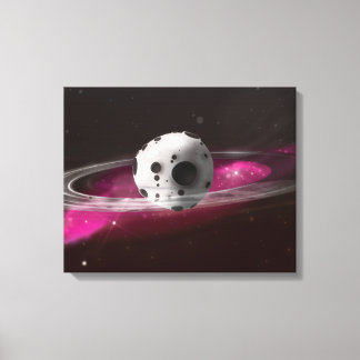 Lienzo Planeta de dibujos animados lindo con anillos