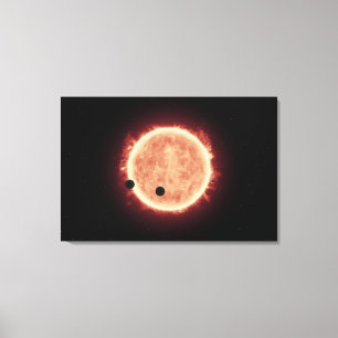 Lienzo Planetas Transitando Estrella De Enano Rojo En Tra