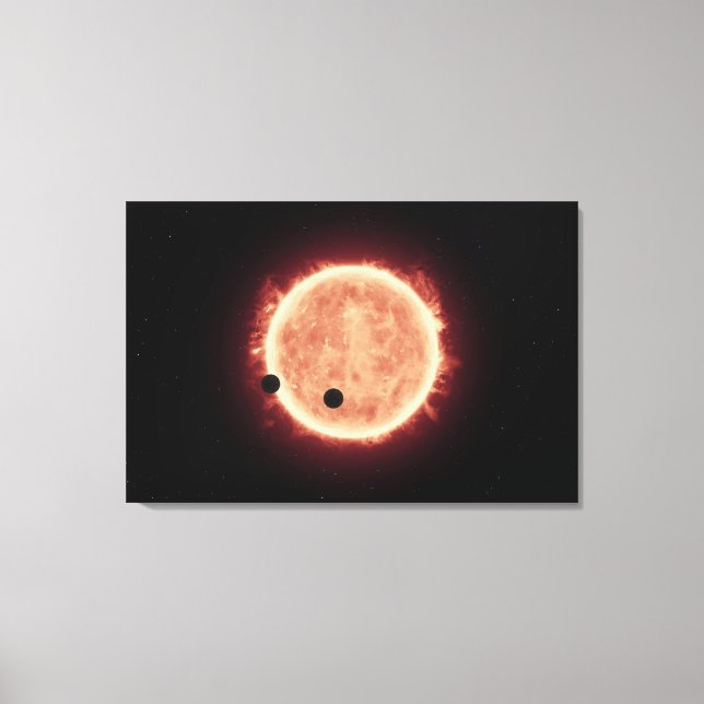 Lienzo Planetas Transitando Estrella De Enano Rojo En Tra (Anverso)