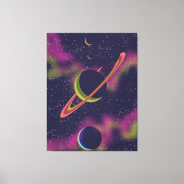 Lienzo Planetas y estrellas (Anverso)