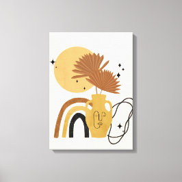 Lienzo Planta Beige Resumen Boho Canvas