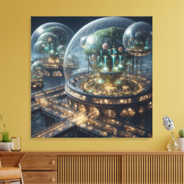 Lienzo Planta de fantasía futurista Bio Domes