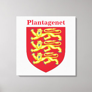 Lienzo Plantagenet Real Escudo con Título de Nombre