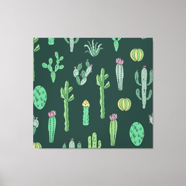 Lienzo Plantas Cactus: fondo vintage sin foco (Anverso)