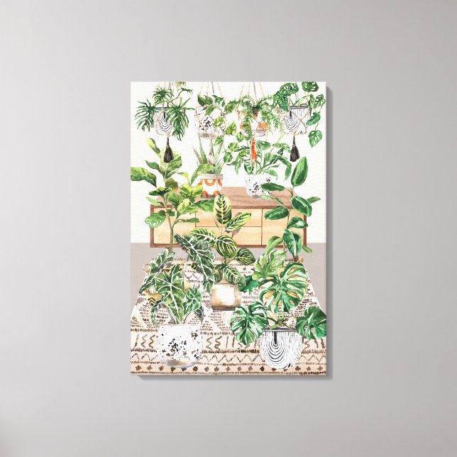Lienzo Plantas Tropicales Acuarela (Anverso)