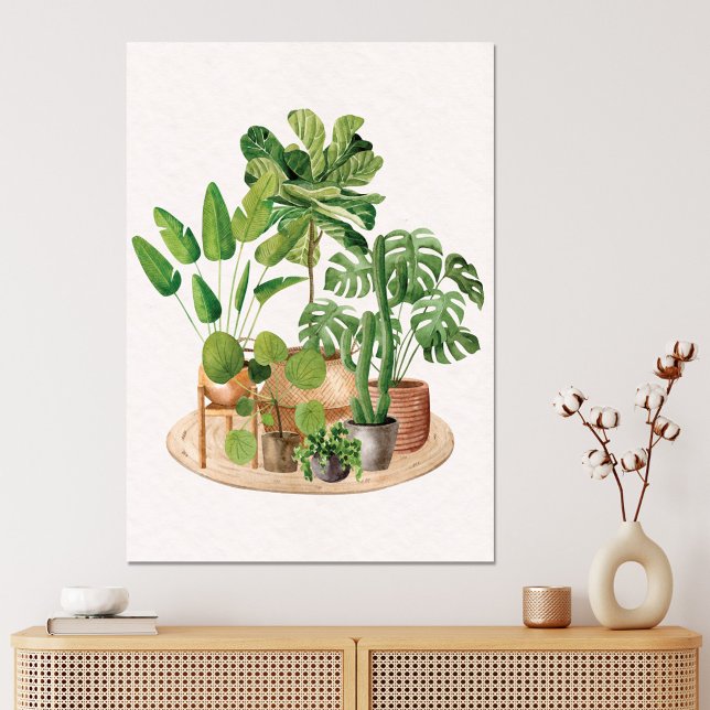 Lienzo Plantas Tropicales Acuarela (In situ boho interior)