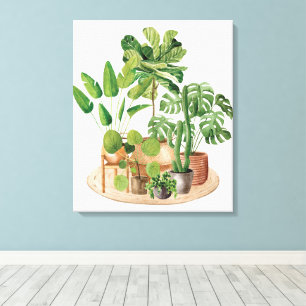 Lienzo Plantas Tropicales Acuarela