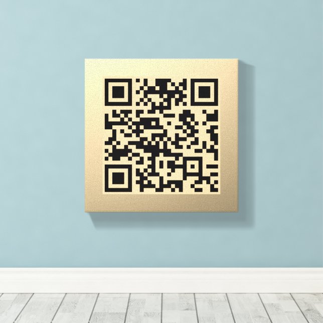 Lienzo Plantilla de código QR editable instantáneamente | (Insitu (piso de madera))