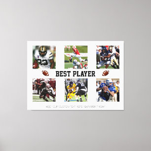 Lienzo Plantilla de collage de fotos de fútbol Bloque de 