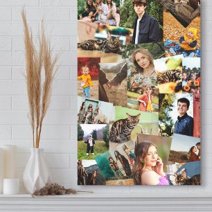 Lienzo Plantilla de collage de fotos superpuestas al azar