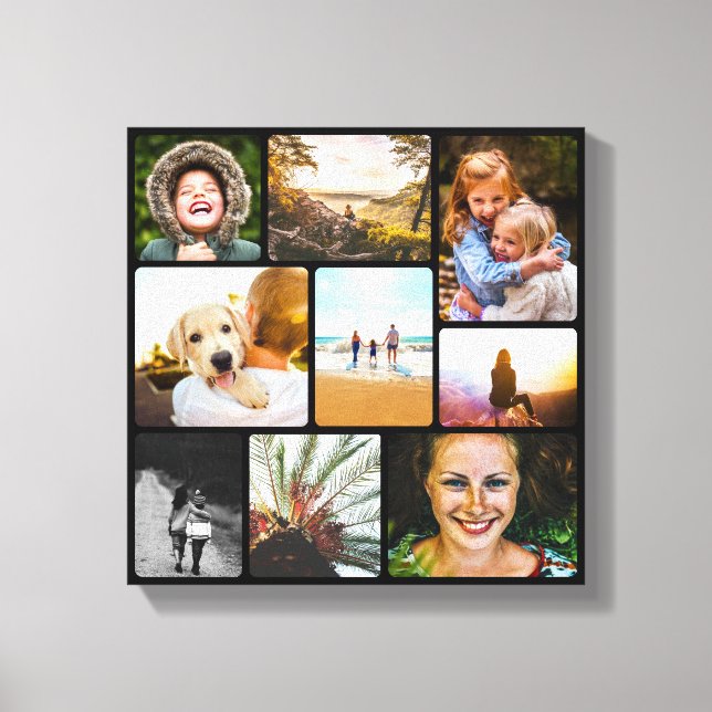 Lienzo Plantilla de fotografía Canvas 9 con pared negra r (Anverso)