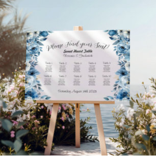 Lienzo Plantilla de la tabla de asientos del Boda floral