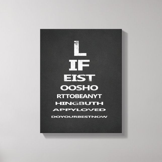 Lienzo Plantilla inspiradora de gráfico ocular de chalkbo (Anverso)