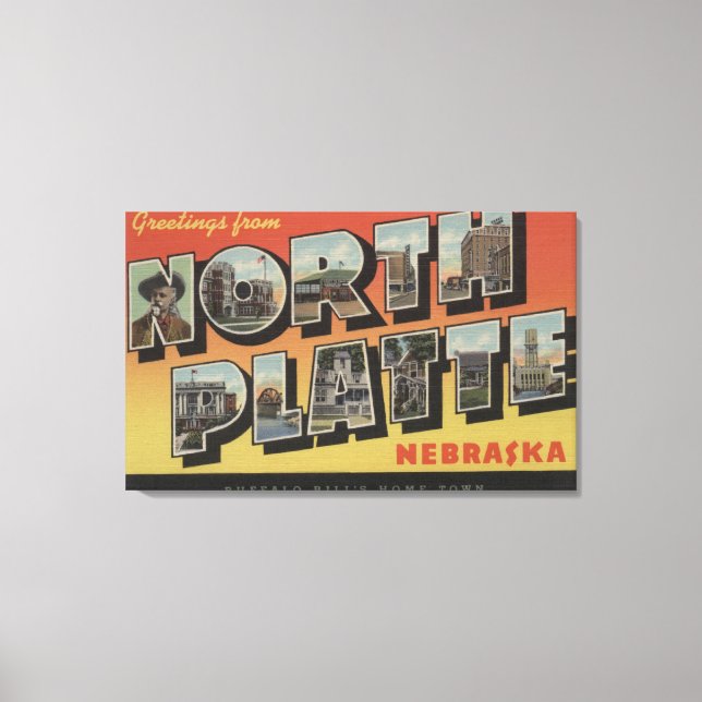 Lienzo Plata Norte, Nebraska - Escenas de letras grandes (Anverso)