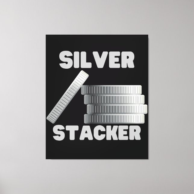 Lienzo Plata Stacker Silver Squeeze Coin Canvas Wall Art (Anverso)