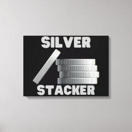 Lienzo Plata Stacker Silver Squeeze Coin Canvas Wall Art