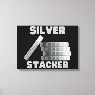Lienzo Plata Stacker Silver Squeeze Coin Canvas Wall Art