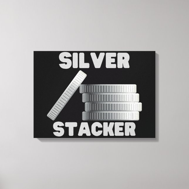 Lienzo Plata Stacker Silver Squeeze Coin Canvas Wall Art (Anverso)
