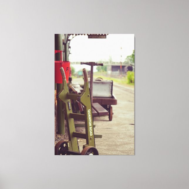 Lienzo Plataforma de ferrocarril vintage de tren (Anverso)