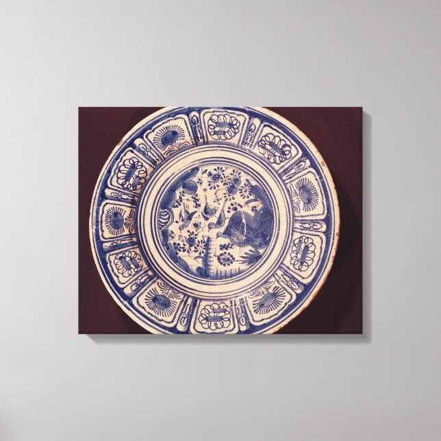 Lienzo Plato azul, derivado de una exportación tardía de  (Anverso)
