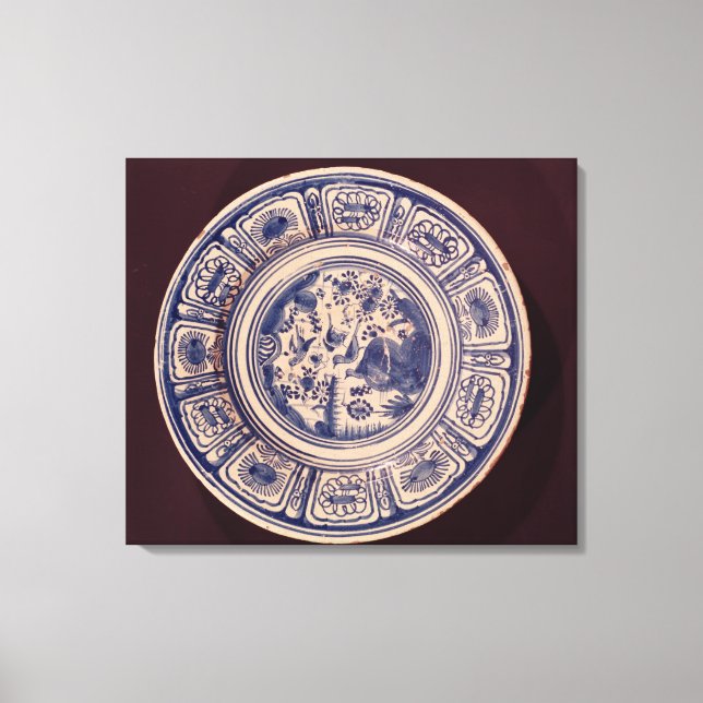 Lienzo Plato azul, derivado de una exportación tardía de  (Anverso)