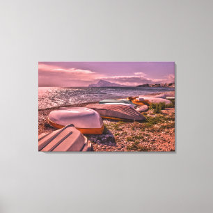 Lienzo Playa abandonada de los barcos de Rowing el  