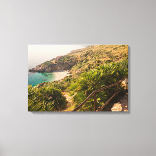 Lienzo Playa aislada en Lo Zingaro, Sicilia