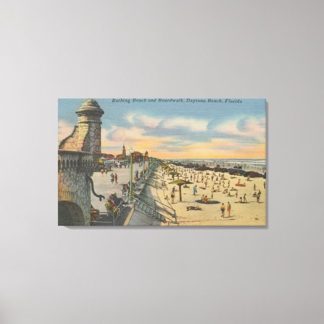 Lienzo Playa Daytona, FL - Vista de paseo marítimo de la  (Anverso)