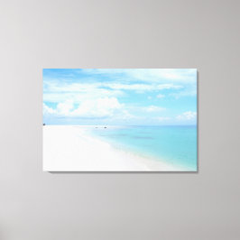 Lienzo Playa de arena blanca soleada paisaje marino foto