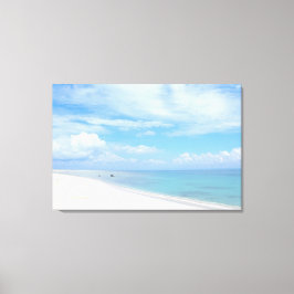 Lienzo Playa de arena blanca soleada paisaje marino foto