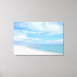 Lienzo Playa de arena blanca soleada paisaje marino foto