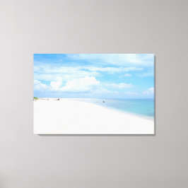 Lienzo Playa de arena blanca soleada paisaje marino foto