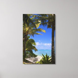 Lienzo Playa de arena dorada Islas Cook 2