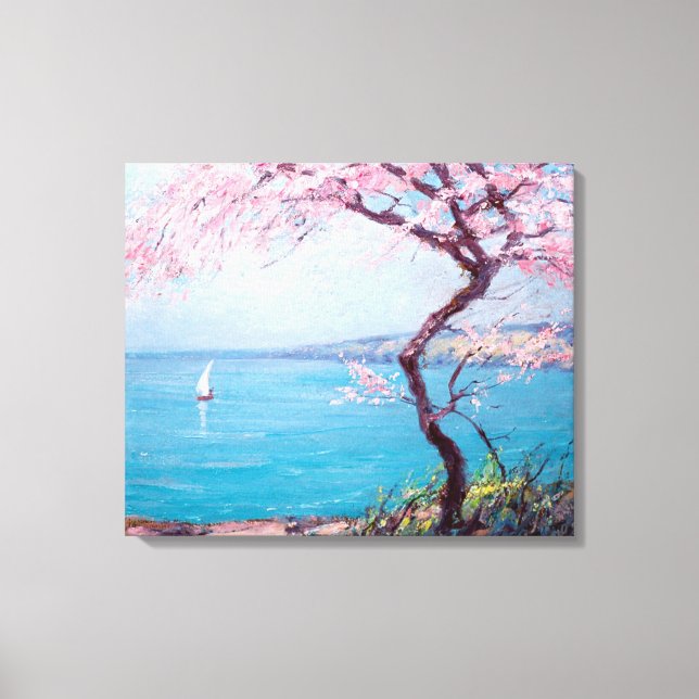 Lienzo Playa de Biarritz, Francia (por Kimon Loghi) (Anverso)