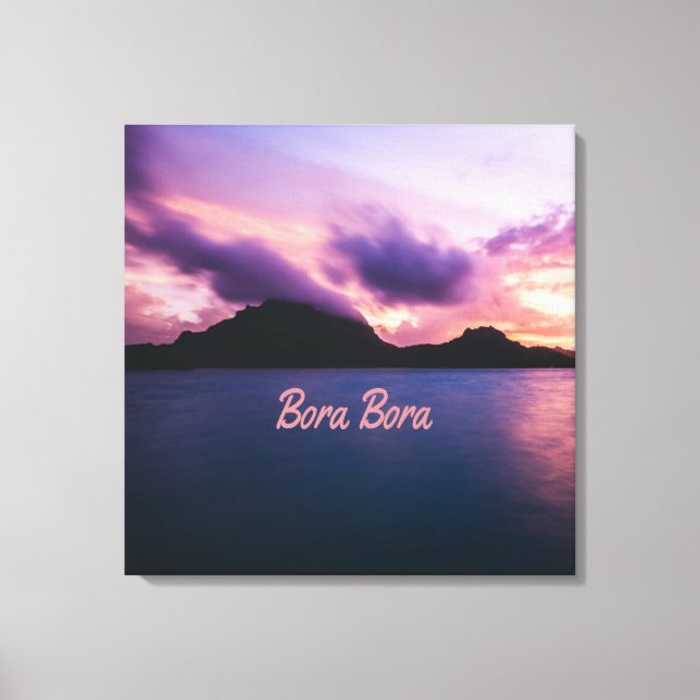 Lienzo Playa de Bora Bora Suset Island (Anverso)
