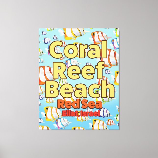 Lienzo Playa de Coral Reef Eilat, Israel (Anverso)