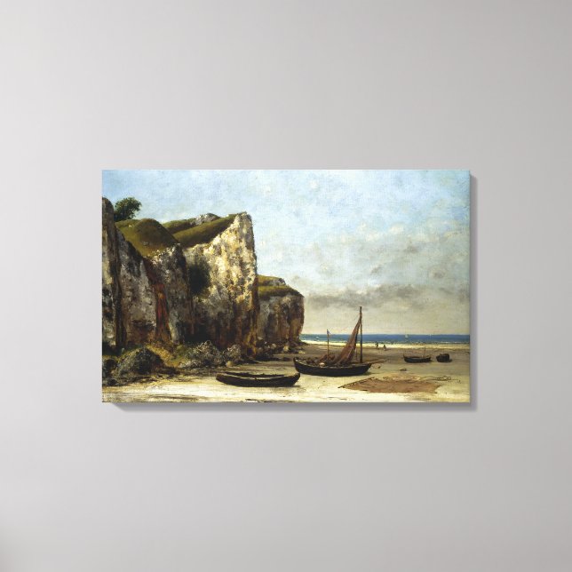 Lienzo Playa de Gustave Courbet, una playa virgen de Norm (Anverso)