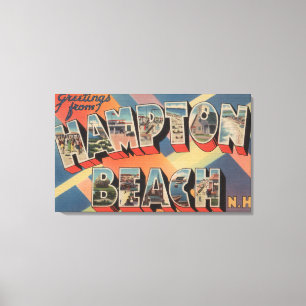 Lienzo Playa de Hampton, New Hampshire - letra grande